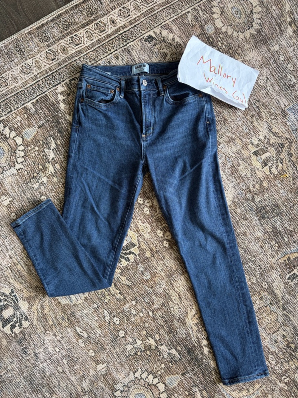 Agolde Women's Dark Blue Skinny High-Rise Jeans